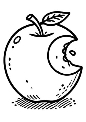 Apfel angebissen