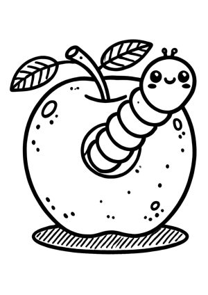 Apfel mit Wurm
