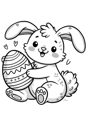Osterhase hält Osterei