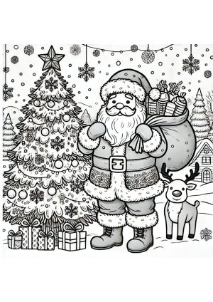 Weihnachtsmann und Weihnachtsbaum